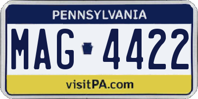 PA license plate MAG4422