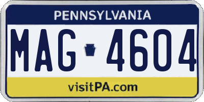 PA license plate MAG4604