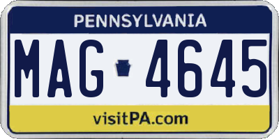 PA license plate MAG4645