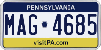 PA license plate MAG4685