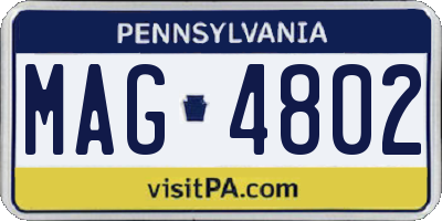 PA license plate MAG4802