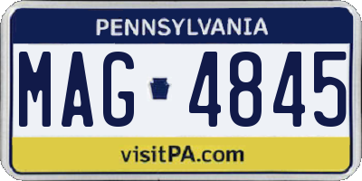 PA license plate MAG4845