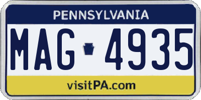 PA license plate MAG4935