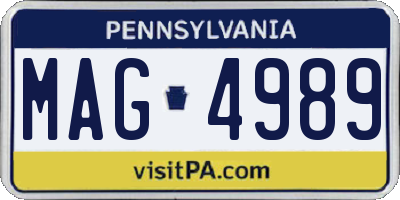 PA license plate MAG4989