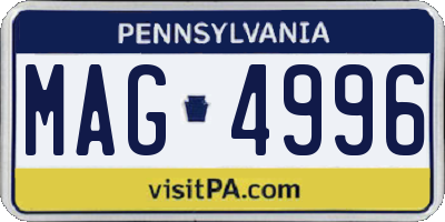 PA license plate MAG4996