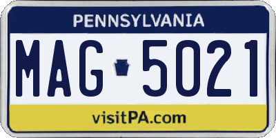 PA license plate MAG5021