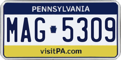 PA license plate MAG5309
