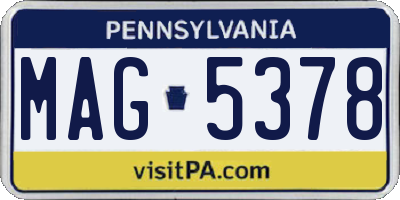 PA license plate MAG5378