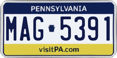 PA license plate MAG5391