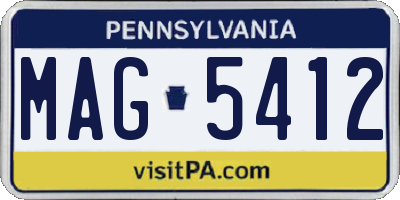 PA license plate MAG5412