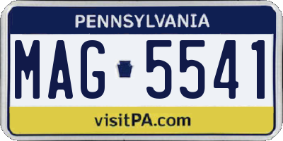 PA license plate MAG5541