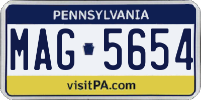 PA license plate MAG5654