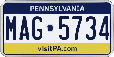 PA license plate MAG5734