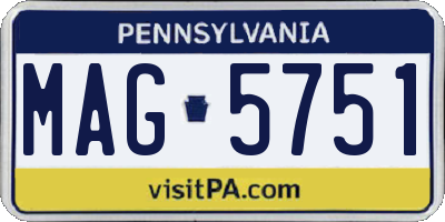 PA license plate MAG5751