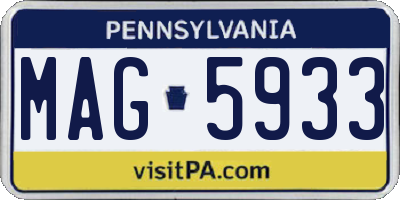 PA license plate MAG5933