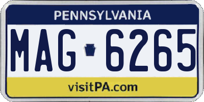 PA license plate MAG6265