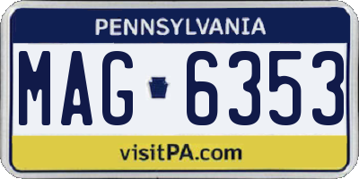 PA license plate MAG6353
