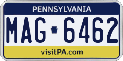PA license plate MAG6462