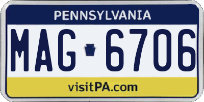 PA license plate MAG6706