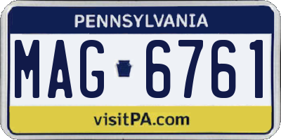 PA license plate MAG6761