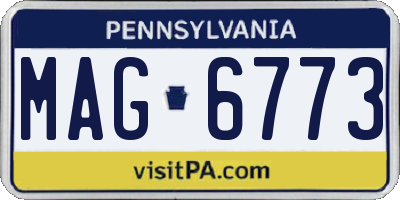 PA license plate MAG6773