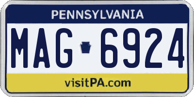 PA license plate MAG6924