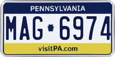 PA license plate MAG6974