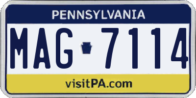 PA license plate MAG7114