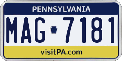 PA license plate MAG7181