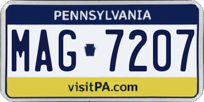 PA license plate MAG7207