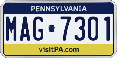 PA license plate MAG7301