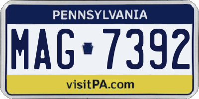 PA license plate MAG7392