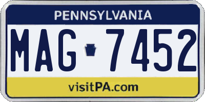 PA license plate MAG7452
