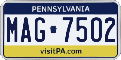 PA license plate MAG7502