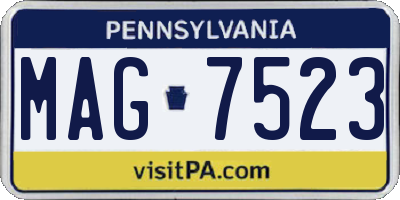 PA license plate MAG7523