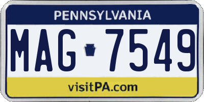 PA license plate MAG7549