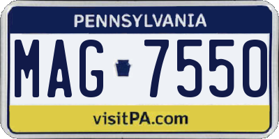 PA license plate MAG7550
