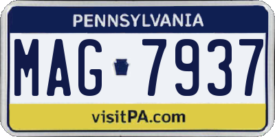 PA license plate MAG7937