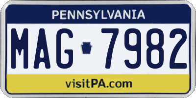 PA license plate MAG7982