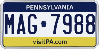 PA license plate MAG7988