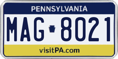 PA license plate MAG8021