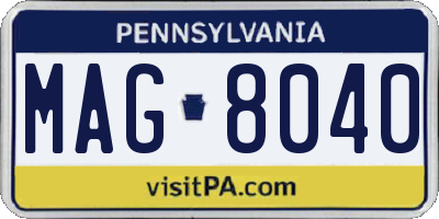 PA license plate MAG8040