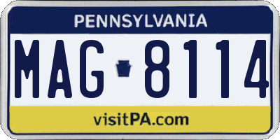 PA license plate MAG8114