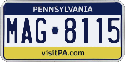 PA license plate MAG8115