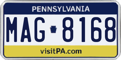 PA license plate MAG8168