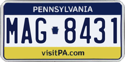 PA license plate MAG8431