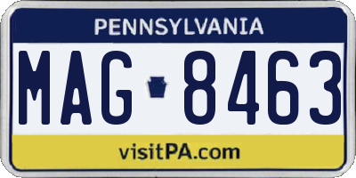 PA license plate MAG8463