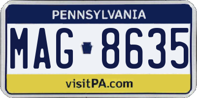 PA license plate MAG8635