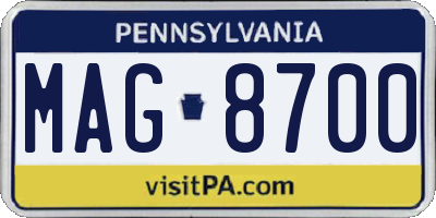 PA license plate MAG8700