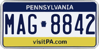 PA license plate MAG8842